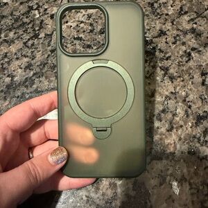 Green Phone Case with Ring Holder